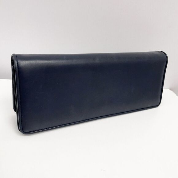 Vintage Salvatore Ferragamo Leather‎ Shoulder Bag or Clutch Navy Blue Rectangle - Picture 5 of 15